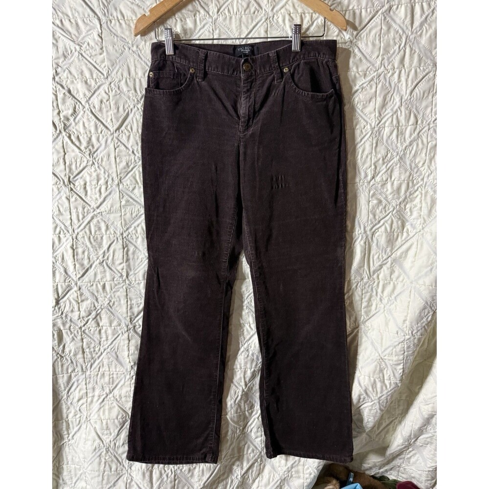 Talbots Petite Brown Cotton Corduroy Straight Leg Pants w/ Pockets Size 6P